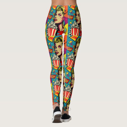 Pop Art Popcorn Mädchen Leggings (Rückseite)
