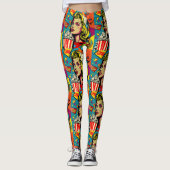 Pop Art Popcorn Mädchen Leggings (Vorderseite)