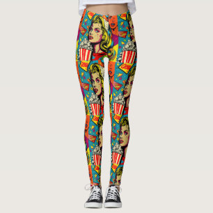 Pop Art Popcorn Mädchen Leggings