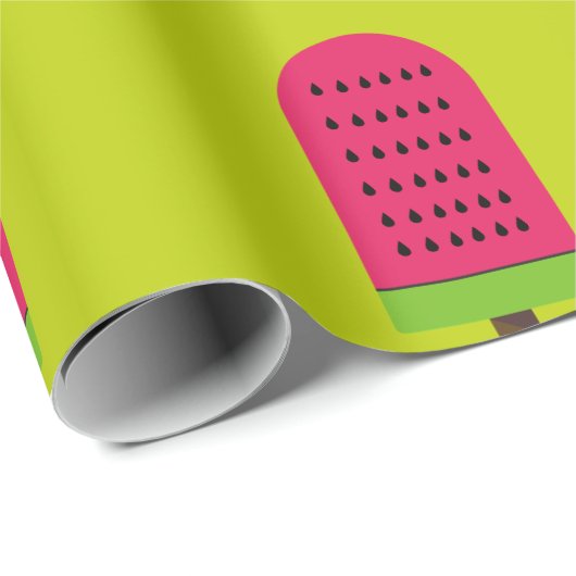 Pop Art popsicle fruchtige Wassermelone Geschenkpapier (Rolleneckpunkt)