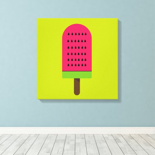Pop Art popsicle fruchtige Wassermelone Leinwanddruck (Insitu (Holzboden))