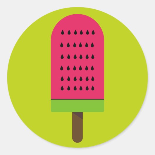 Pop Art popsicle fruchtige Wassermelone Runder Aufkleber (Vorderseite)