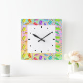 POP ART POPSICLES QUADRATISCHE WANDUHR (Zuhause)