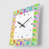 POP ART POPSICLES QUADRATISCHE WANDUHR (Winkel)