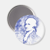 Pop Art Portrait Alexander Hamilton in Blau Magnet (Vorderseite/Rückseite)
