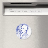 Pop Art Portrait Alexander Hamilton in Blau Magnet (In Situ (Geschirrspüler))
