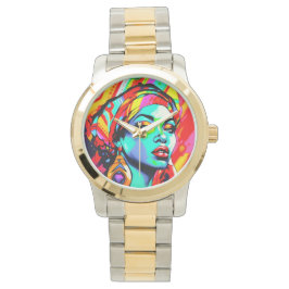 Pop Art Portrait Armbanduhr