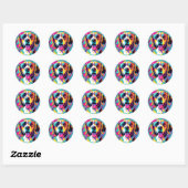 Pop Art Portrait Beagle Runder Aufkleber (Blatt)