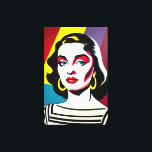 Pop Art Portrait Canvas Leinwanddruck<br><div class="desc">In der Leinwand "Öl" präsentieren wir ein farbenprächtiges Pop-Kunstporträt einer Frau, die vom ikonischen Stil des Pop Roy Lichtenstein inspiriert ist. Dieses Gemälde erfasst das Wesen der Pop-Kunstbewegung mit seinen kühnen Farben, grafischen Elementen und der in Comic buchstäblich inspiriert Ästhetik. Das Portrait zeigt eine Frau mit übertriebenen Merkmalen und einer...</div>