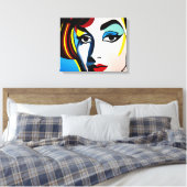 Pop Art Portrait Canvas Leinwanddruck (Insitu (Schlafzimmer))