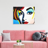 Pop Art Portrait Canvas Leinwanddruck (Insitu (Wohnzimmer))
