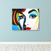 Pop Art Portrait Canvas Leinwanddruck (Insitu (Holzboden))