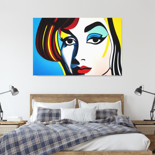 Pop Art Portrait Canvas Leinwanddruck (Insitu (Schlafzimmer))