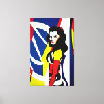 Pop Art Portrait Canvas Leinwanddruck<br><div class="desc">In der Leinwand "Öl" präsentieren wir ein farbenprächtiges Pop-Kunstporträt einer Frau, die vom ikonischen Stil des Pop Roy Lichtenstein inspiriert ist. Dieses Gemälde erfasst das Wesen der Pop-Kunstbewegung mit seinen kühnen Farben, grafischen Elementen und der in Comic buchstäblich inspiriert Ästhetik. Das Portrait zeigt eine Frau mit übertriebenen Merkmalen und einer...</div>