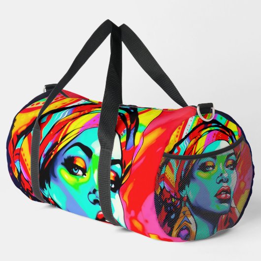 Pop Art Portrait Duffle Bag (Rechte Ecke)