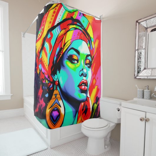 Pop Art Portrait Duschvorhang (Beispiel)