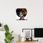 Pop Art Portrait eines Afrikanischen Mädchens aus Poster (Heimbüro)