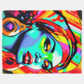 Pop Art Portrait Fleecedecke (Vorderseite (Horizontal))