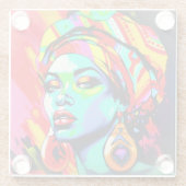 Pop Art Portrait Glasuntersetzer (Rückseite)