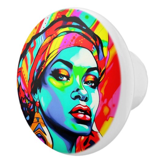 Pop Art Portrait Keramikknauf (Rechts)