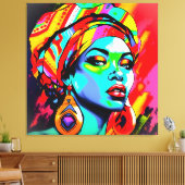 Pop Art Portrait Leinwanddruck (Insitu (Wohnzimmer))