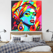 Pop Art Portrait Leinwanddruck (Insitu (Schlafzimmer))