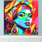 Pop Art Portrait Leinwanddruck (Insitu (Holzboden))