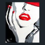 Pop Art Portrait Plakat rote Lippen und Nägel<br><div class="desc">Ich bin ein beruflicher Künstler und Fotograf, und alle meine Stücke sind Modelle, die ich selbst gedreht habe. Obwohl ich Shawna Jensen heiße, unterschreibe ich meine ganze Arbeit als PS. Das habe ich immer getan, seit ich in der 9. Klasse "ernsthaft" Malerei anfing, wegen meiner Liebe für Prinzessinnen. Es steht...</div>