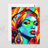Pop Art Portrait Postkarte (Vorne/Hinten)