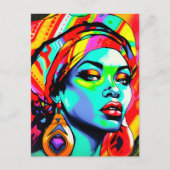 Pop Art Portrait Postkarte (Vorderseite)