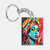 Pop Art Portrait Schlüsselanhänger (Vorderseite links)