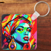 Pop Art Portrait Schlüsselanhänger (Rückseite)