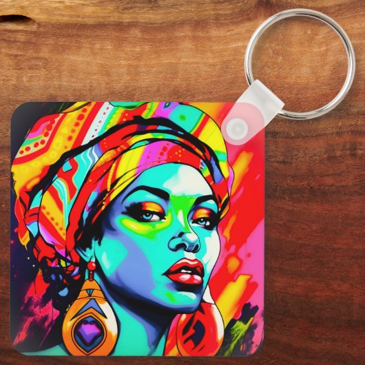 Pop Art Portrait Schlüsselanhänger (Rückseite)