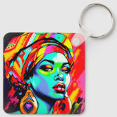 Pop Art Portrait Schlüsselanhänger (Rückseite)
