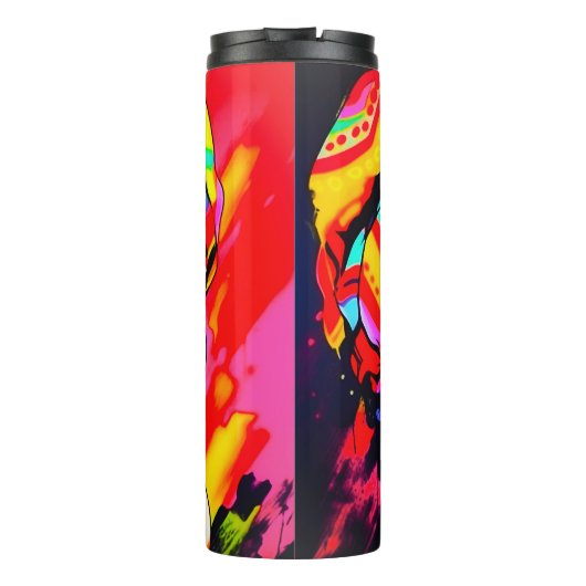 Pop Art Portrait Thermosbecher (Rückseite)