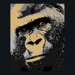Pop Art Porträt von Gorilla Poster<br><div class="desc">Schwarz-Pop Kunst,  Dichtung und Musik Gorilla Face Nahes Aussehen Digitales Kunstwerk - Gesichter des Gorilla Poster Print - Digitale Wildtiere Fotografie Natur Kunst - Wilde Berge Primaten Gorillas - Leiter des Gorilla Poster</div>