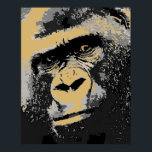 Pop Art Porträt von Gorilla Poster<br><div class="desc">Schwarz-Pop Kunst, Dichtung und Musik Gorilla Face Nahes Aussehen Digitales Kunstwerk - Gesichter des Gorilla Poster Print - Digitale Wildtiere Fotografie Natur Kunst - Wilde Berge Primaten Gorillas - Leiter des Gorilla Poster</div>