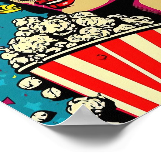 Pop Art Poster - All American Girl with PopCorn (Ecke)