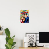Pop Art Poster „HOT COUPLE!“ – Stylisches Paar Com (Heimbüro)