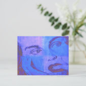 Pop Art Postkarte mit Vintagem Motto (Stehend Vorderseite)