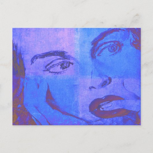 Pop Art Postkarte mit Vintagem Motto (Vorderseite)