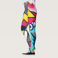 Pop Art Pow! Muster in Magenta, Blau und Schwarz