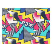 Pop Art Pow! Muster in Magenta, Blau und Schwarz Tischdecke (Vorderseite (Horizontal))