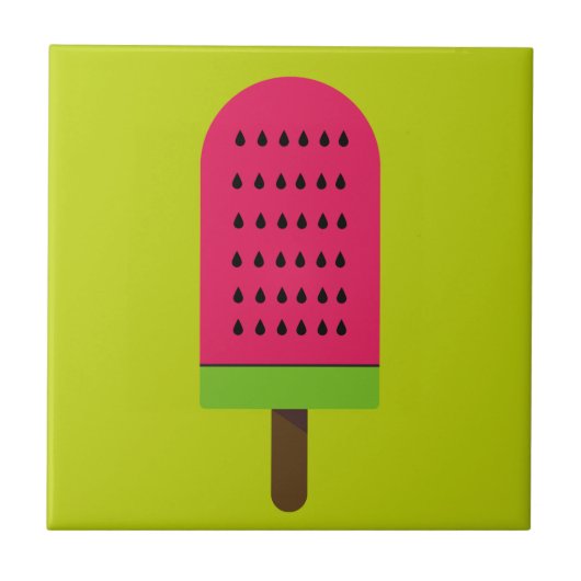 Pop Art Powder Wassermelone Kunstvoll wandern Fliese (Vorderseite)