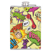 Pop Art Power Flask - Retro Comic Design Flachmann (Rückseite)