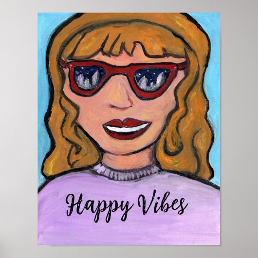 Pop Art Preppy Cartoon Girl Einzigartiger Teen Spa Poster (Vorne)