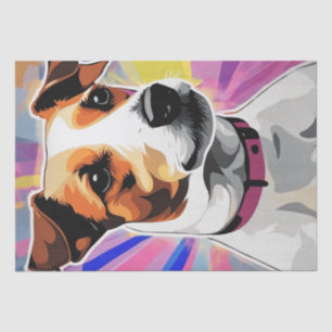 Pop Art Pup: Jack Russell Terrier Decoupage Seidenpapier