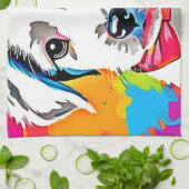 Pop Art Puppy Geschirrtuch (Gefaltet)