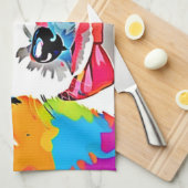 Pop Art Puppy Geschirrtuch (Viertel Falte)