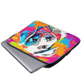 Pop Art Puppy Laptopschutzhülle (Vorne Knopf)